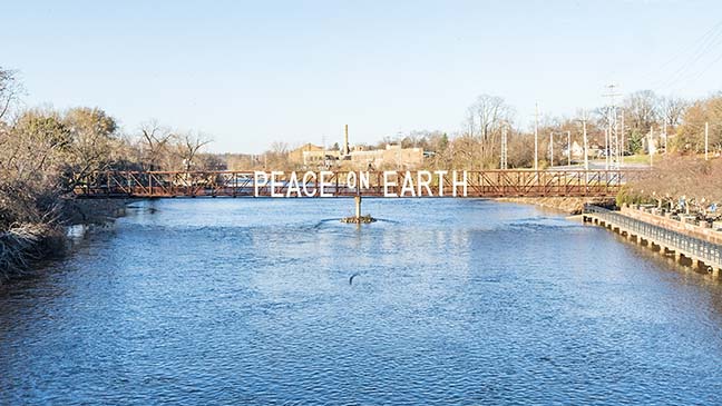 Peace on Earth footbridge in Batavia
